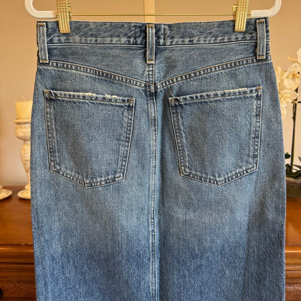 AGOLDE Leif Denim Maxi Skirt Size 25 NWOT - Picture 6 of 13